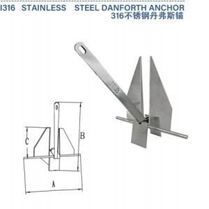AISI316 STAINLESS STEEL DANFORTH ANCHOR